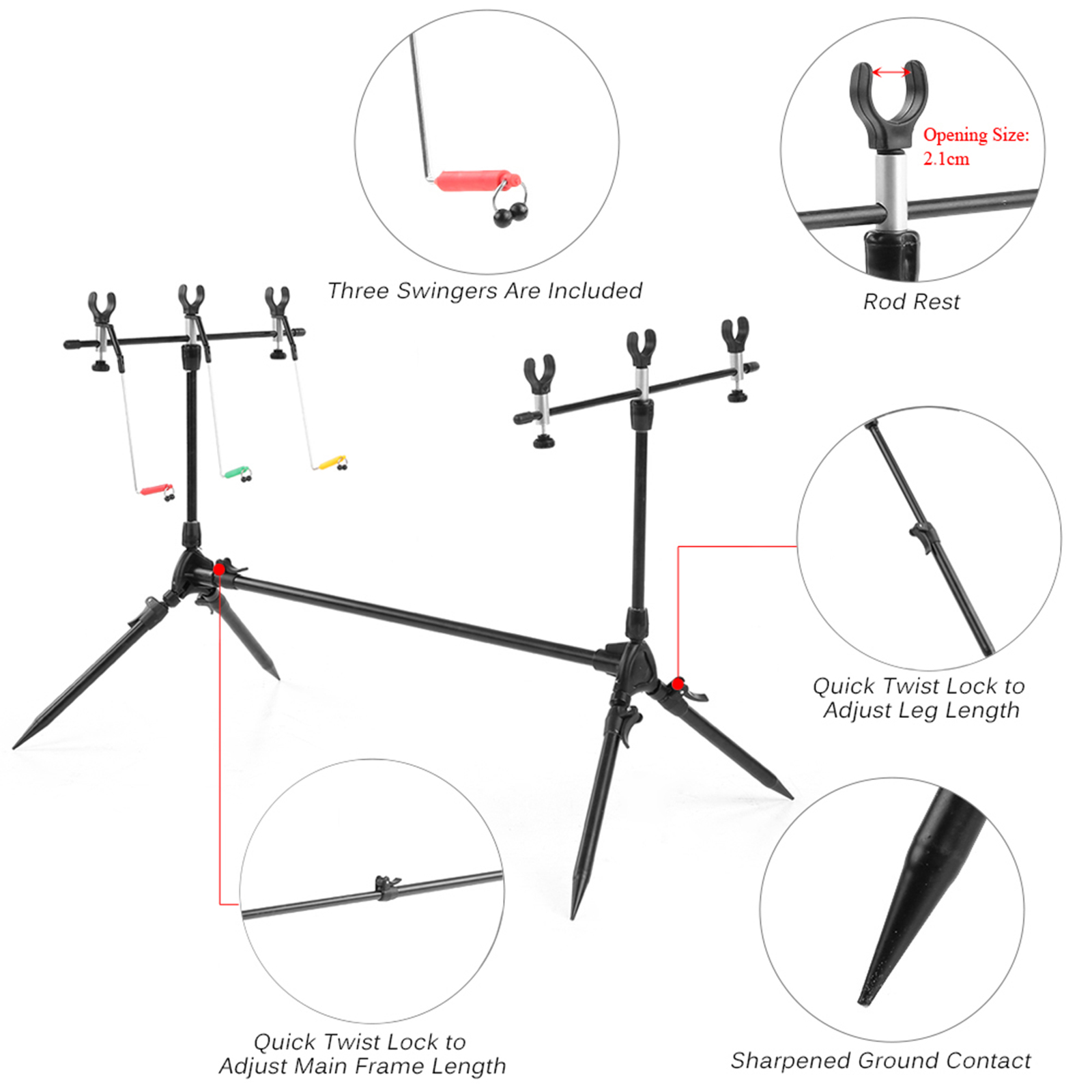 Lixada 3-in-1 Fishing Rod Pod  - đánh giá và giá Fishing Rod Pod