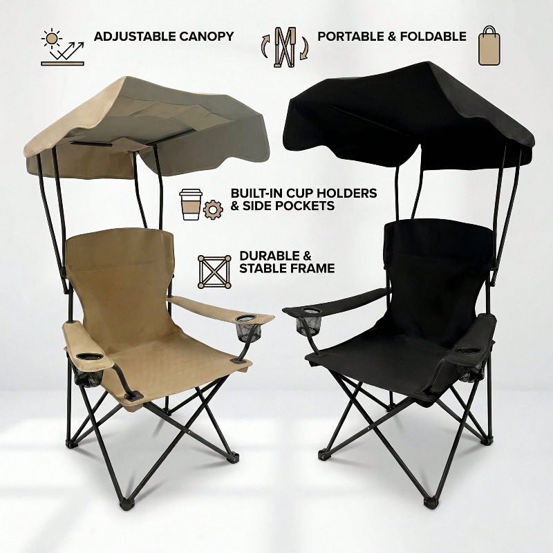 Outdoor Camping Chair With Awn - đánh giá và giá Fishing Equipment Usa